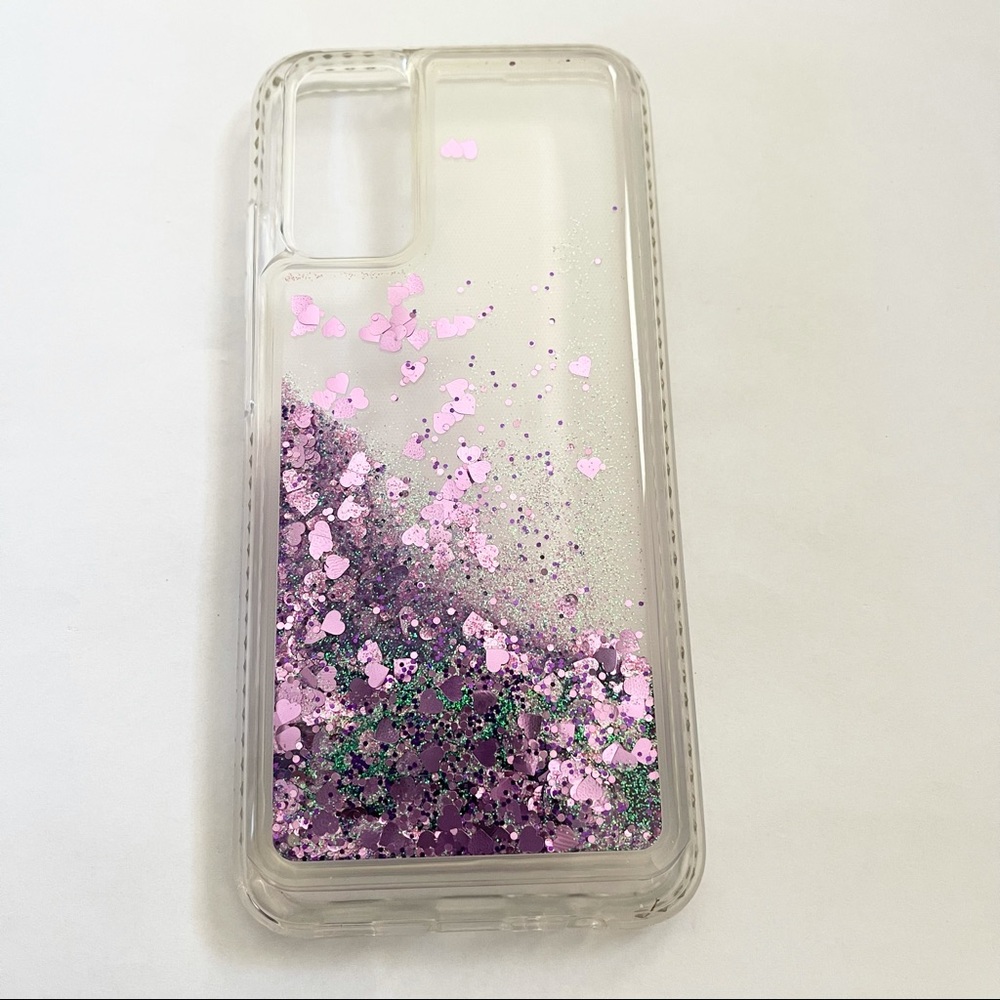 Hearts glitter Samsung Galaxy A02S case